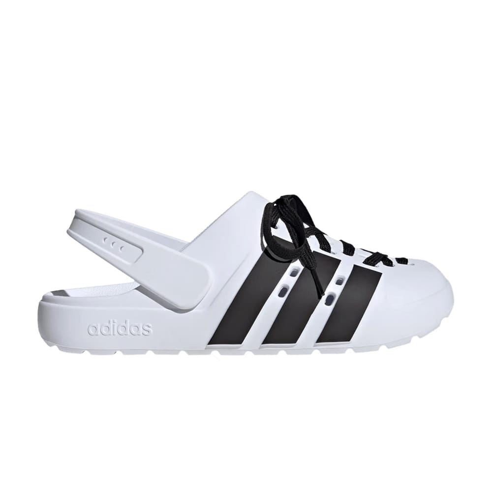 Adidas Adilette Clog 2.0 White Black Laces
