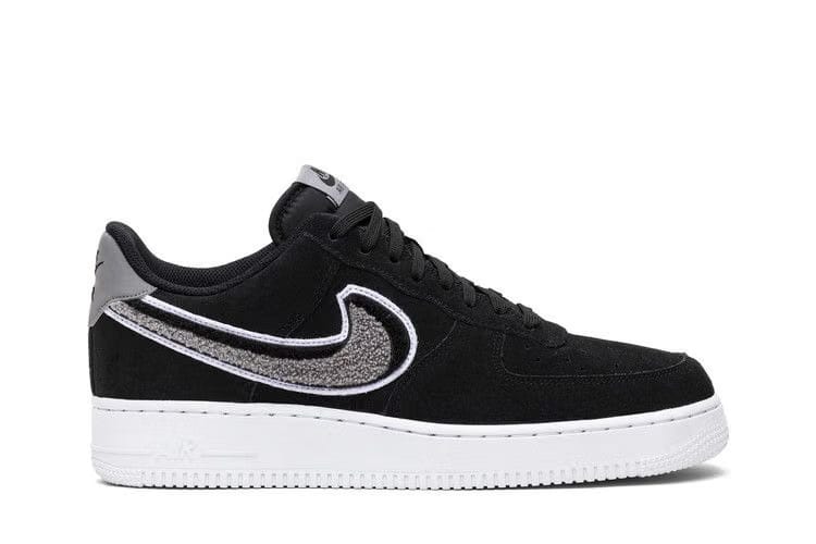 Nike Air Force 1 Low 3D Chenille Swoosh Black Cool Grey