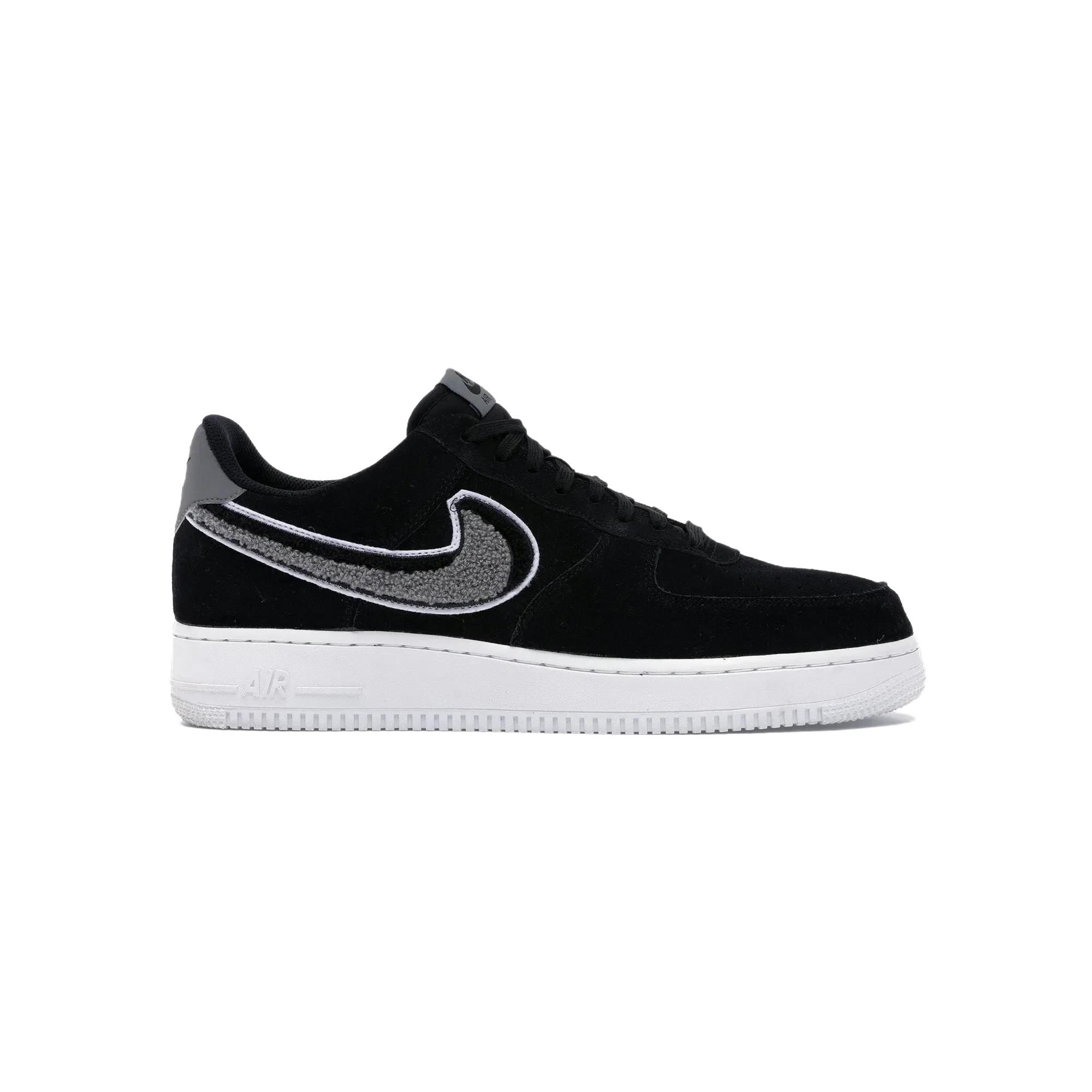 Nike Air Force 1 Low 3D Chenille Swoosh Black Cool Grey