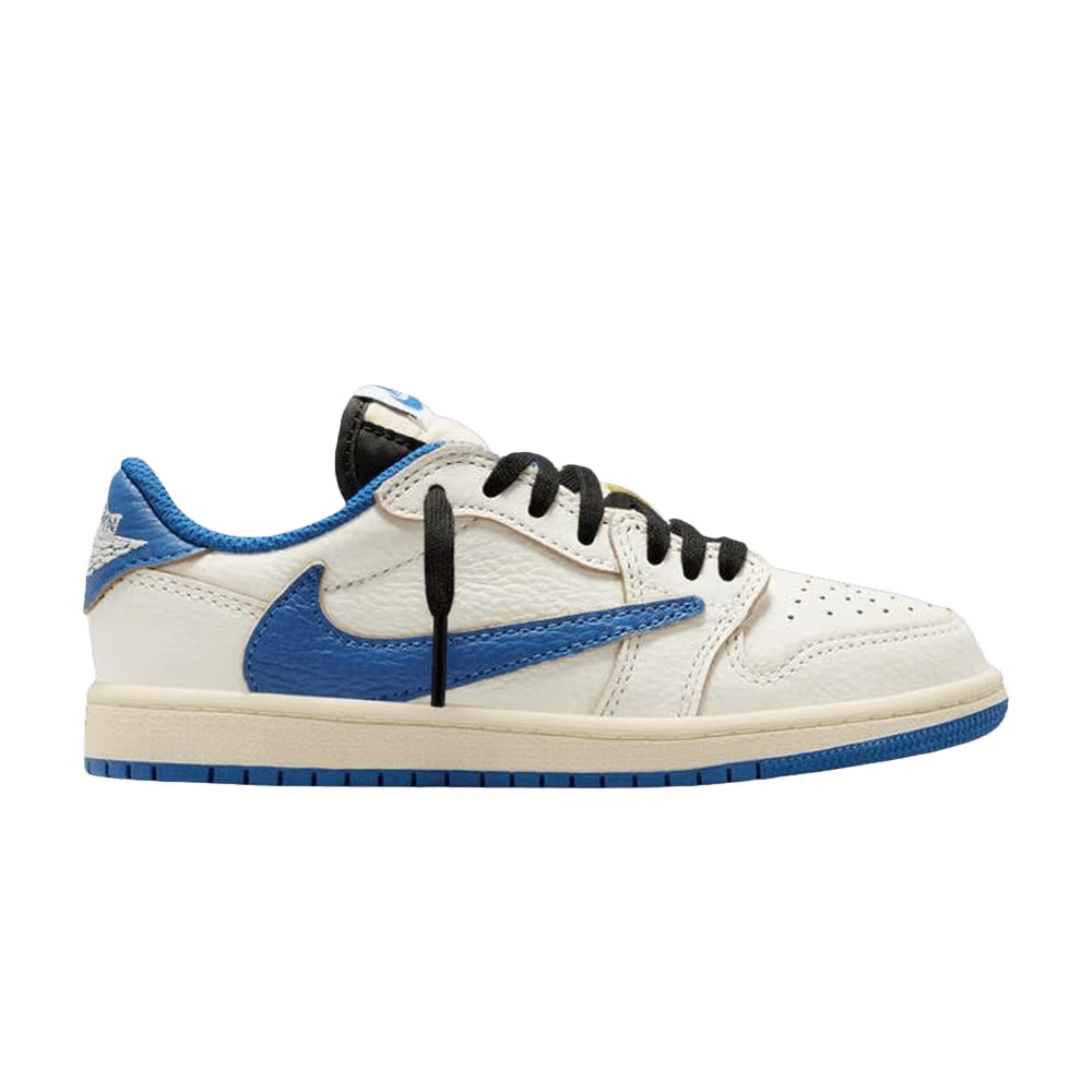 Fragment Design x Travis Scott x Air Jordan 1 Retro Low OG SP PS Sail Military Blue