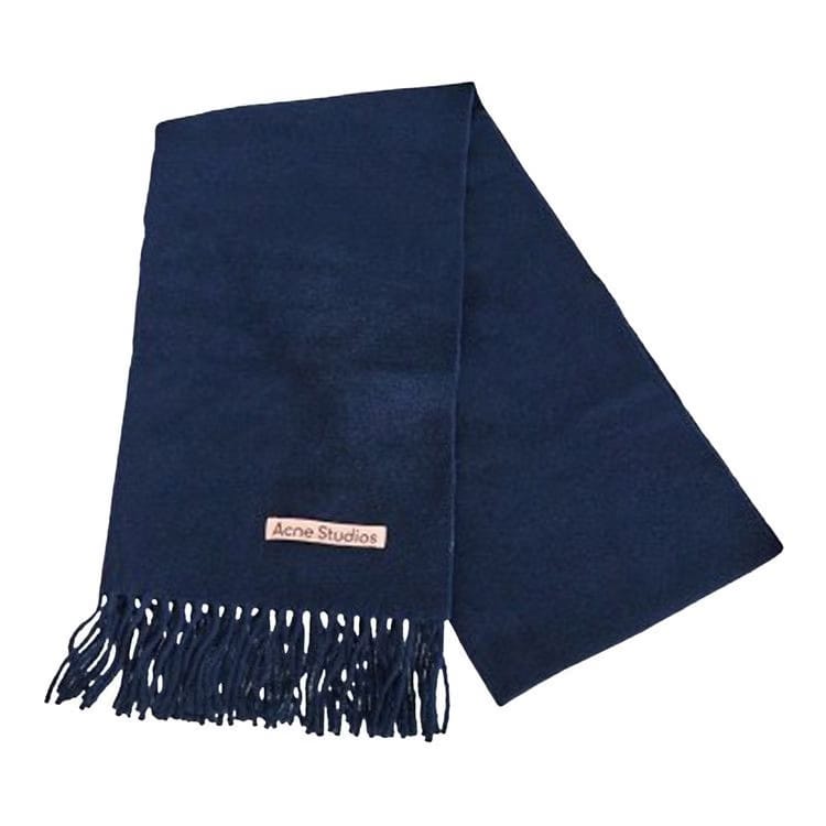 Acne Studios Wool Fringe Scarf Navy