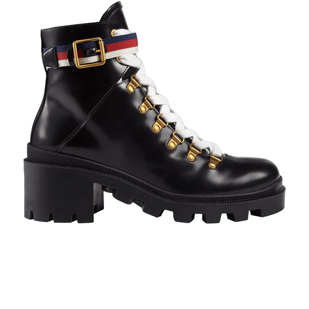 Gucci Wmns Sylvie Web 55mm Ankle Boot 'Black Mystic White Red'