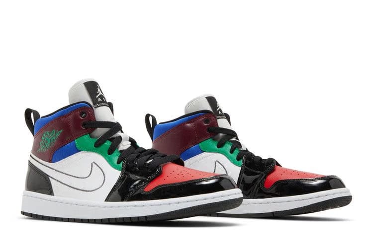 Jordan 1 Mid Se Black White Multi-Color Womens