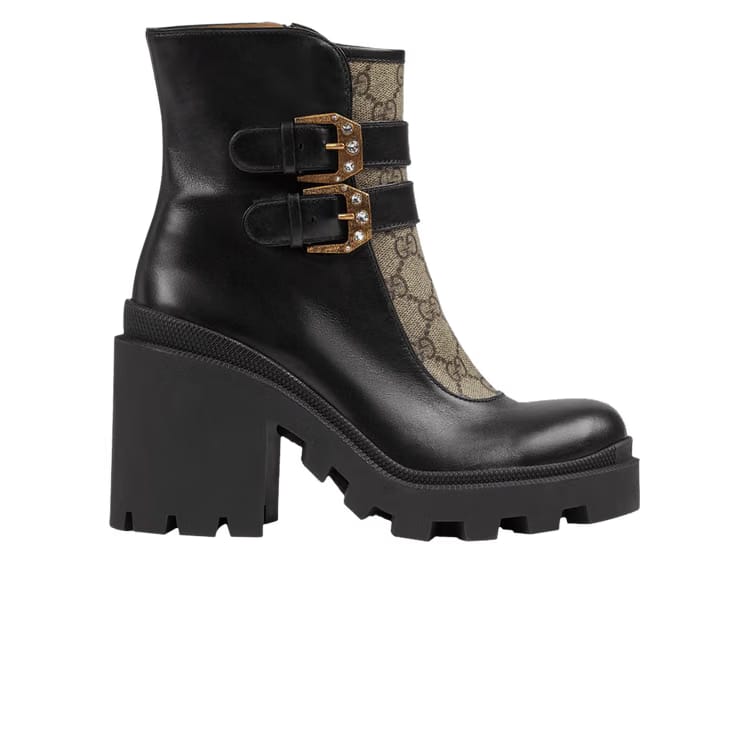 Gucci Wmns Ankle Boot 'Buckles - Black Beige'