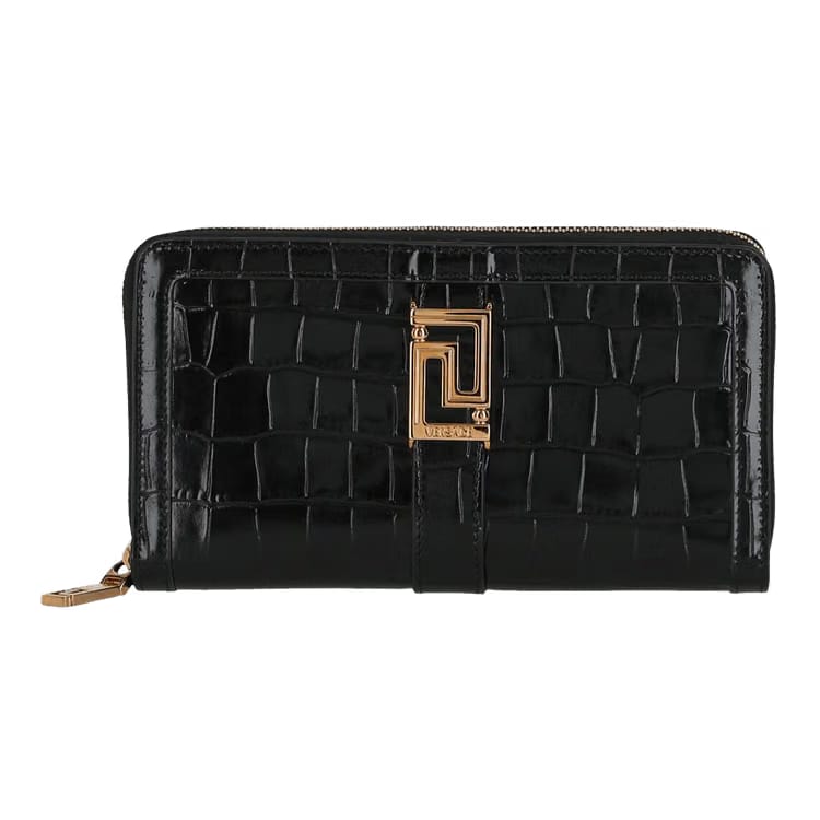 Versace Greca Goddess Continental Wallet Black