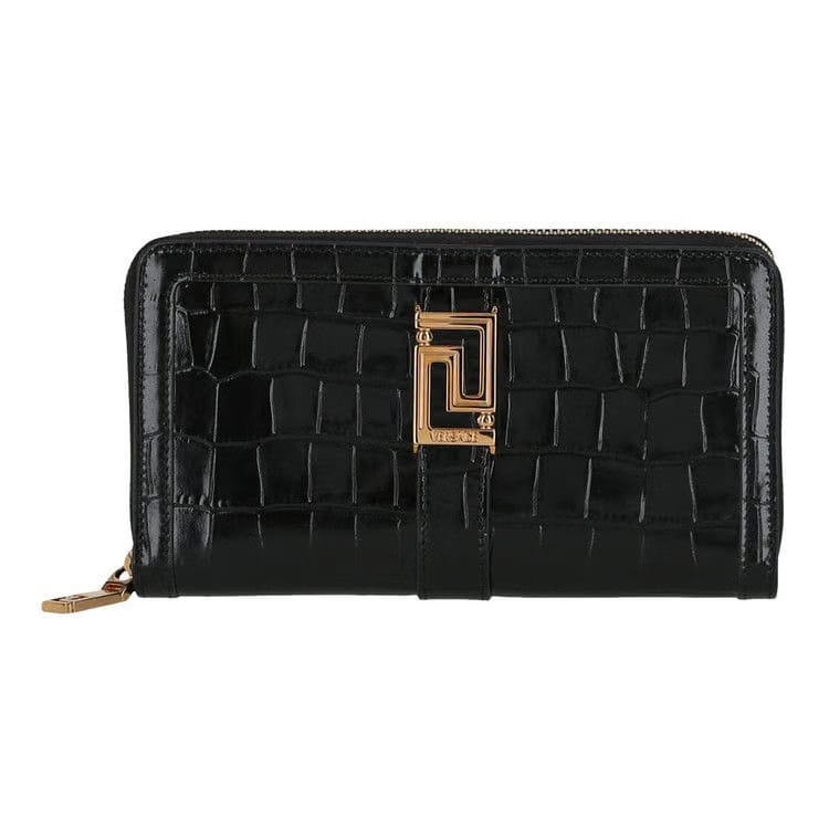 Versace Greca Goddess Continental Wallet Black