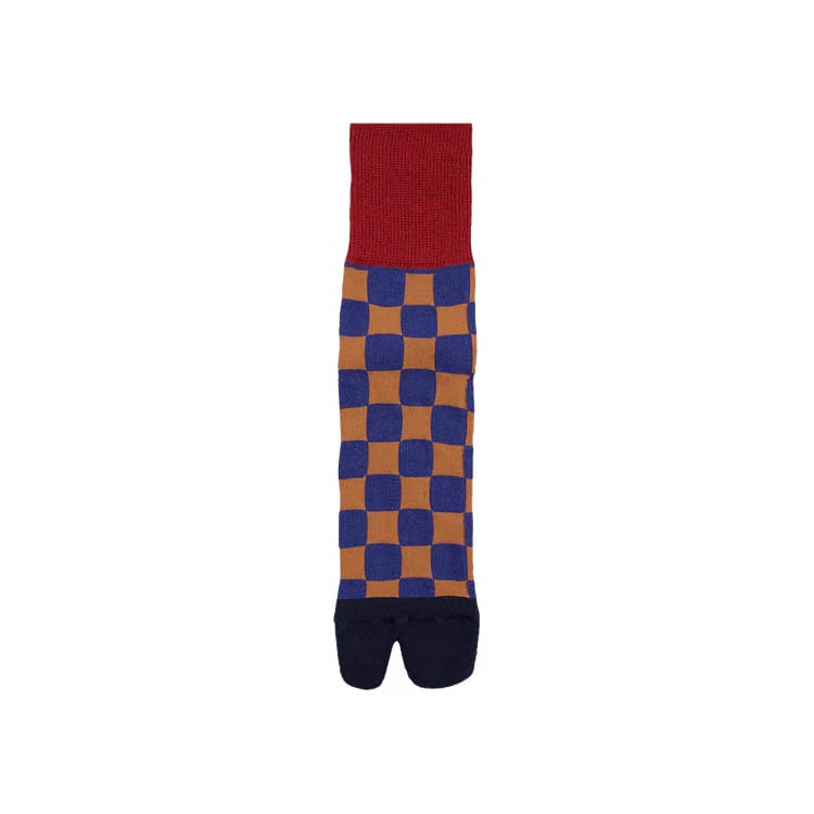 Brain Dead Tabi Checker Quarter Crew Sock Navy