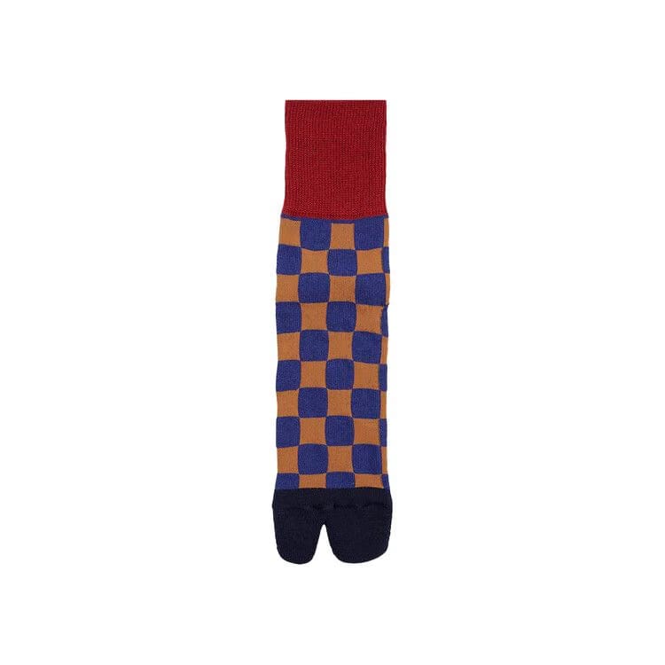 Brain Dead Tabi Checker Quarter Crew Sock Navy