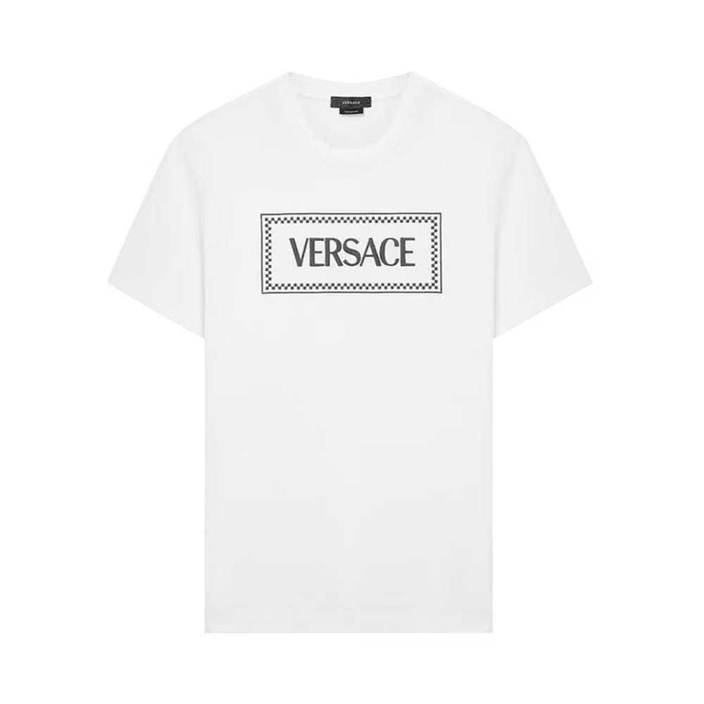 Versace Embroidered Logo Compact T-Shirt Optical White