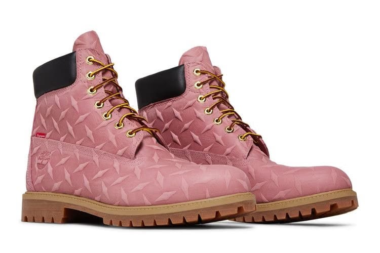 Timberland Supreme x 6 Inch Premium Waterproof Boot Embossed Diamond Plate - Pink
