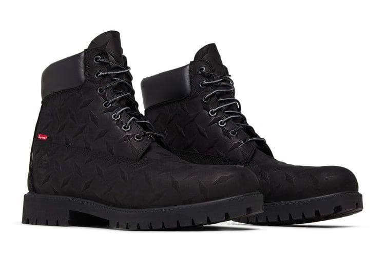Timberland Supreme x 6 Inch Premium Waterproof Boot Embossed Diamond Plate - Black