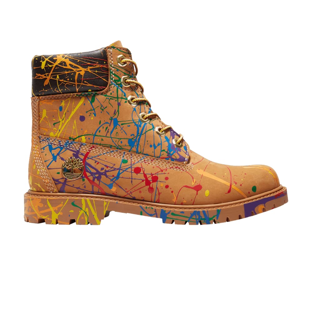Timberland Wmns 6 Inch Premium Boot 'Wheat Paint Splatter'