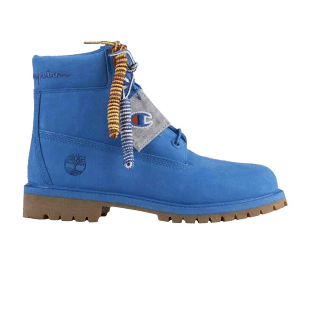 Champion x Timberland 6 Inch Premium Waterproof Boots Youth Bright Blue
