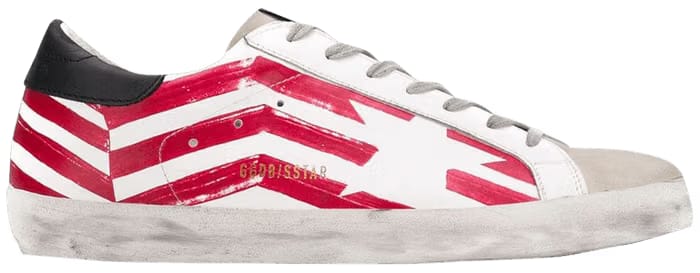 Golden Goose Superstar White Red Flag