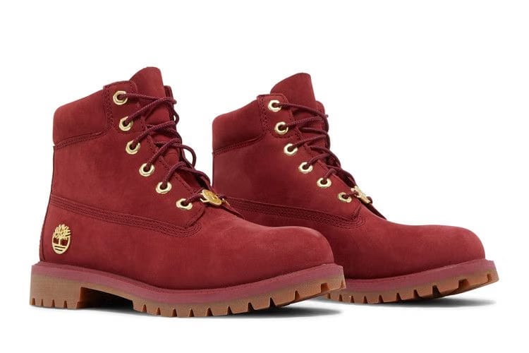 Timberland 6 Inch Premium Junior Burgundy