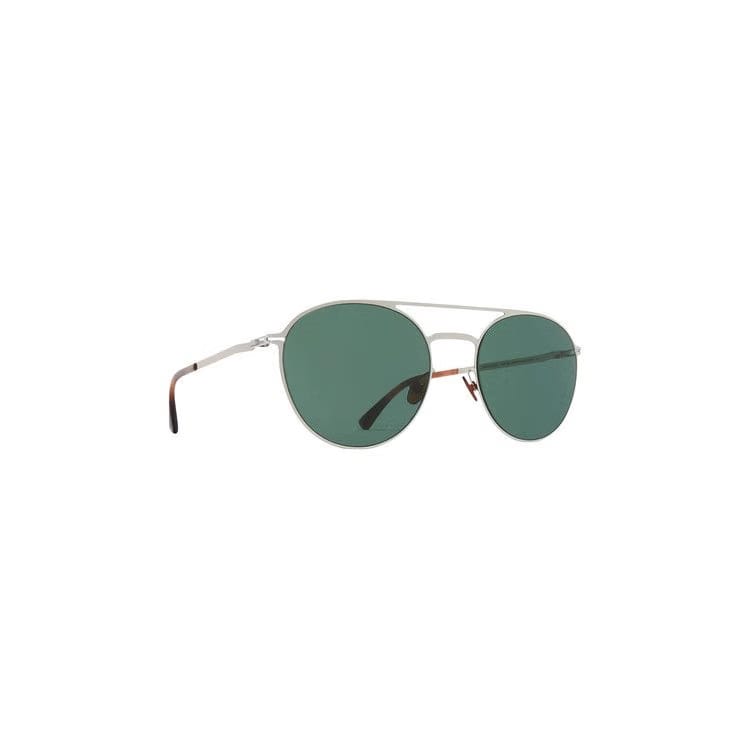 Mykita Jullian Sunglasses Shiny Silver/Dark Green Solid