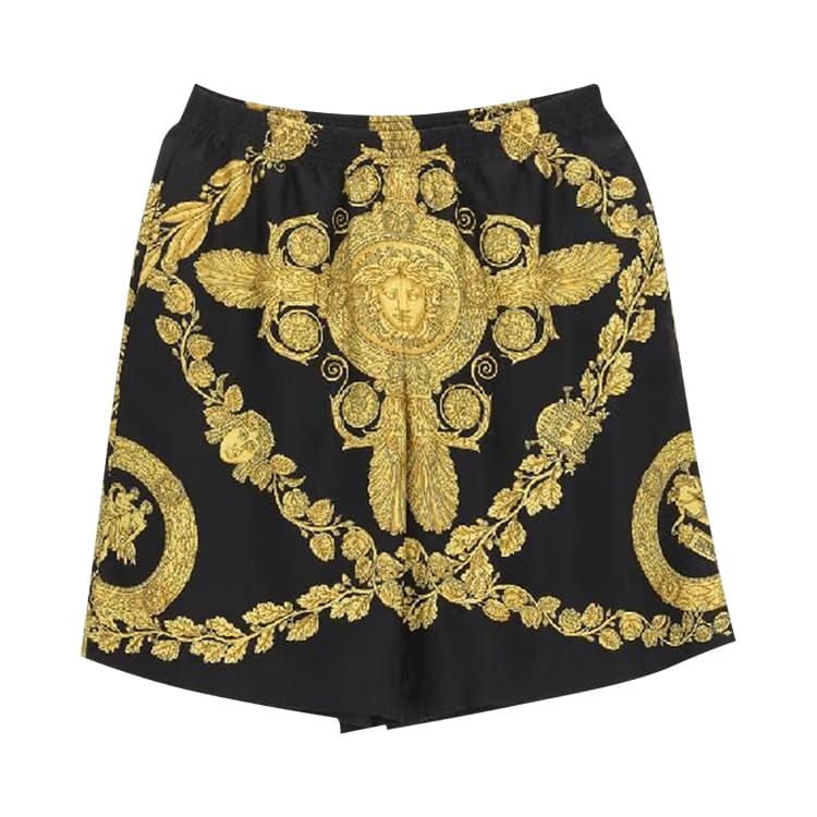 Versace Silk Shorts Black/Gold