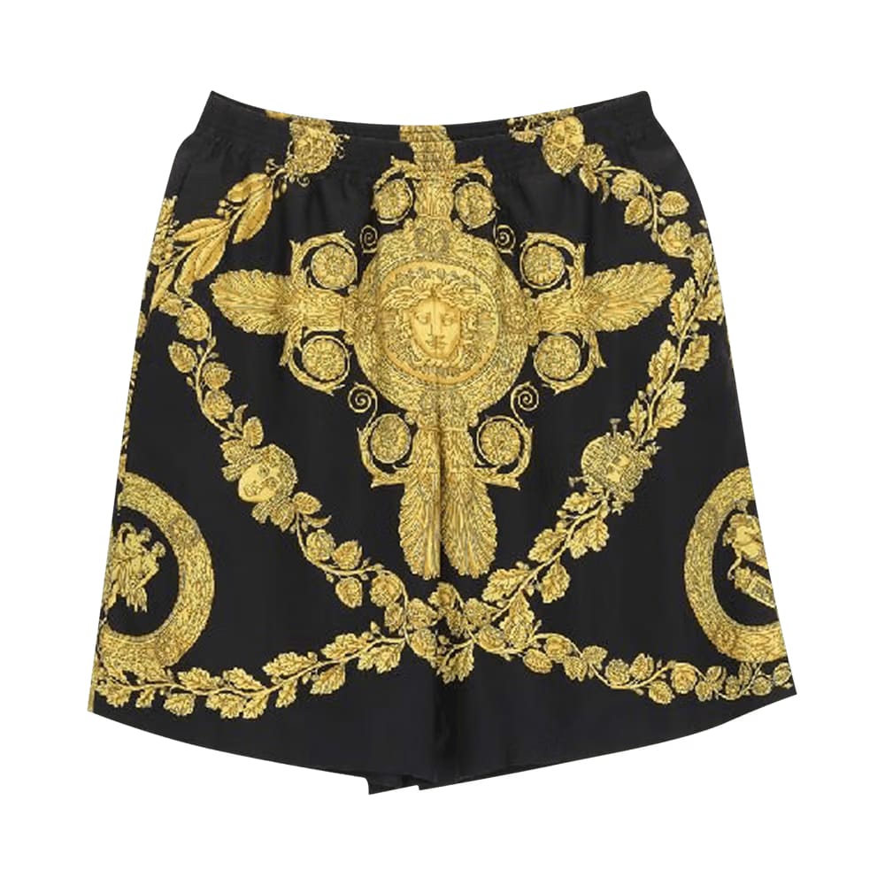 Versace Silk Shorts Black/Gold