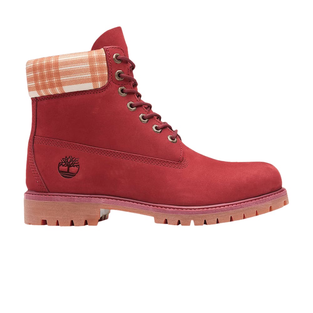 Timberland Heritage 6 Inch Waterproof Boot Plaid - Dark Red