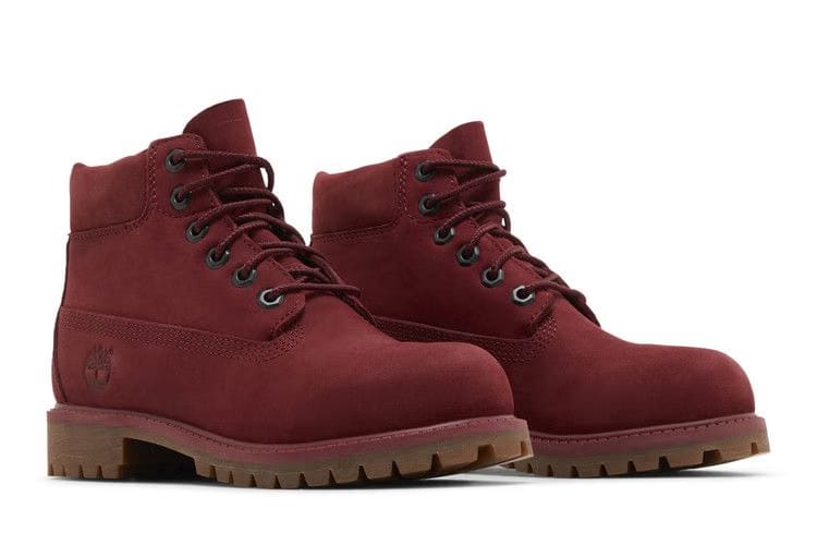 Timberland 6 Inch Premium Little Kids Burgundy