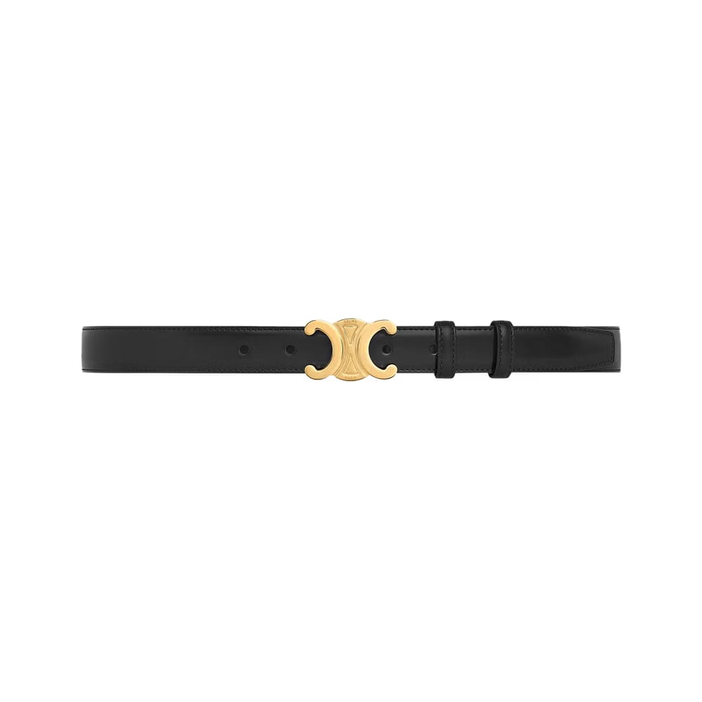 CELINE Medium Triomphe Belt Black/Silver