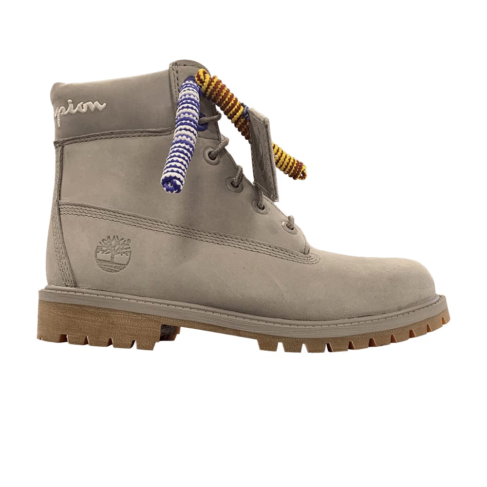 Champion x Timberland 6 Inch Premium Waterproof Boots Grey Nubuck