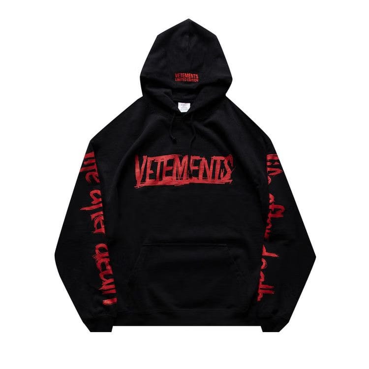 Vetements World Tour Logo Hoodie Black/Red
