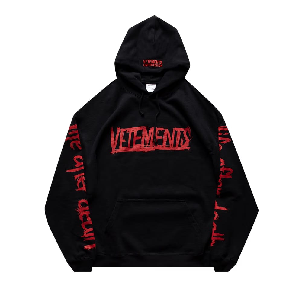Vetements World Tour Logo Hoodie Black/Red