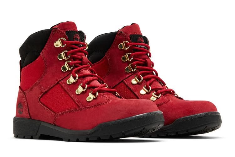 Timberland 6 Inch Field Boot Junior Dark Red Black