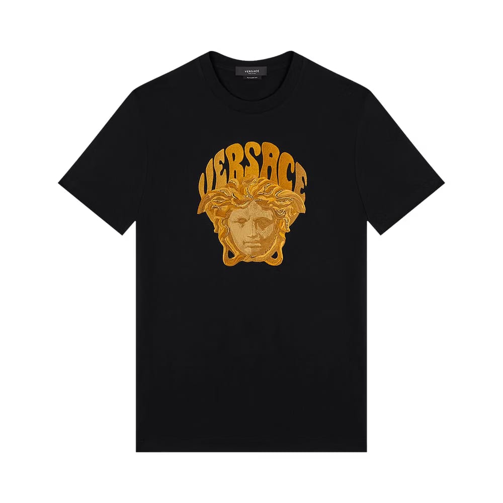 Versace Medusa Front Print T-Shirt Black