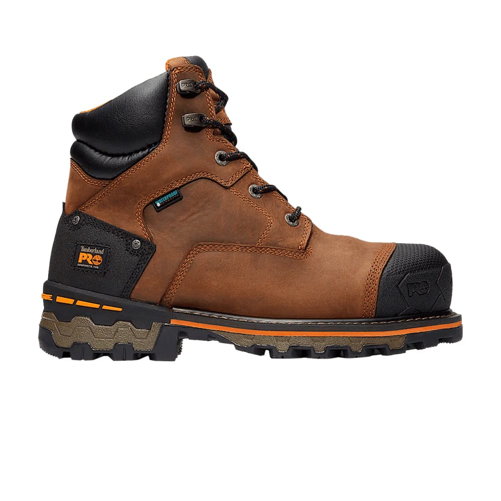 Timberland Boondock 6 Inch Composite Toe Waterproof Work Boot Brown Oiled Distressed