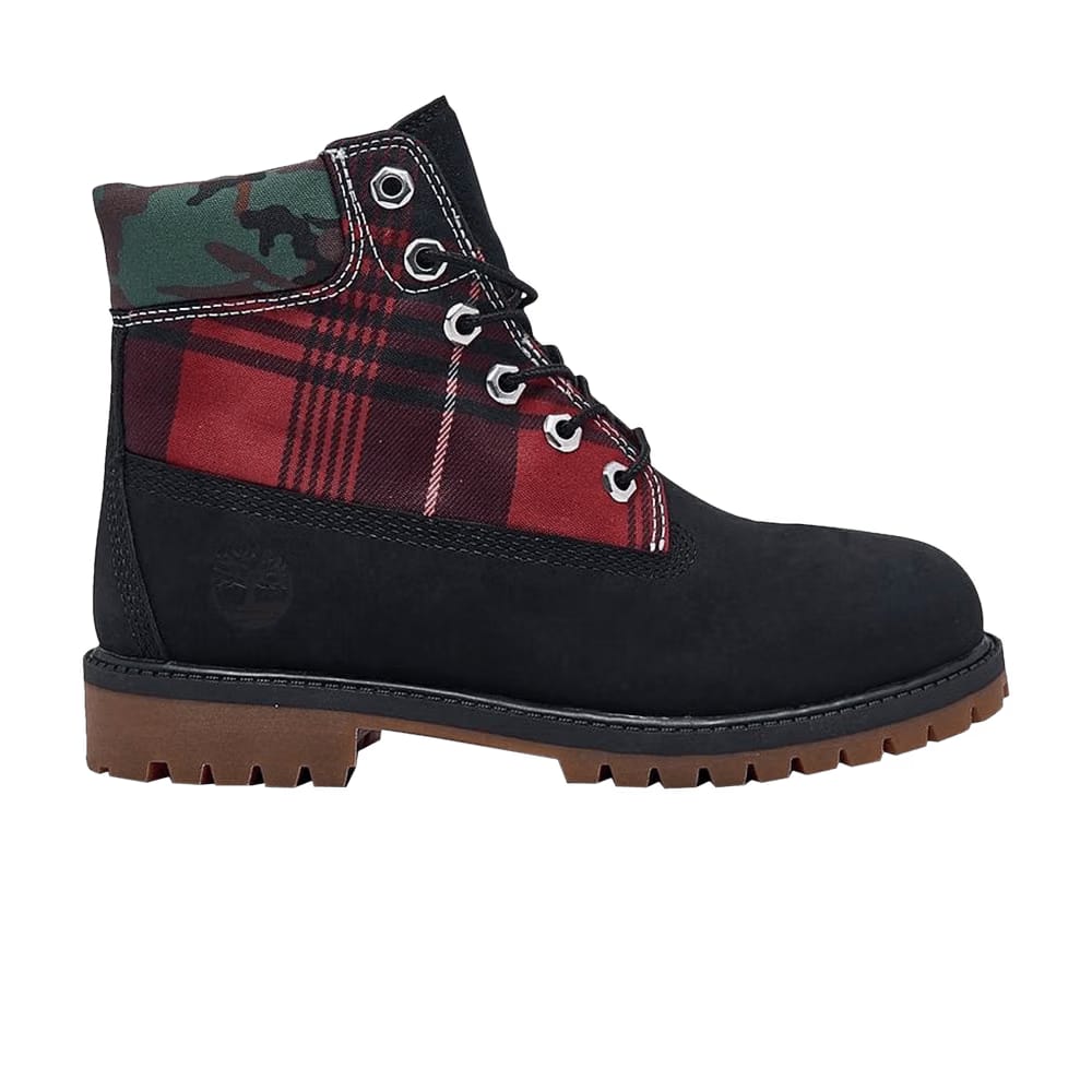 Timberland 6 Inch Premium Boot Junior Black Plaid Camo