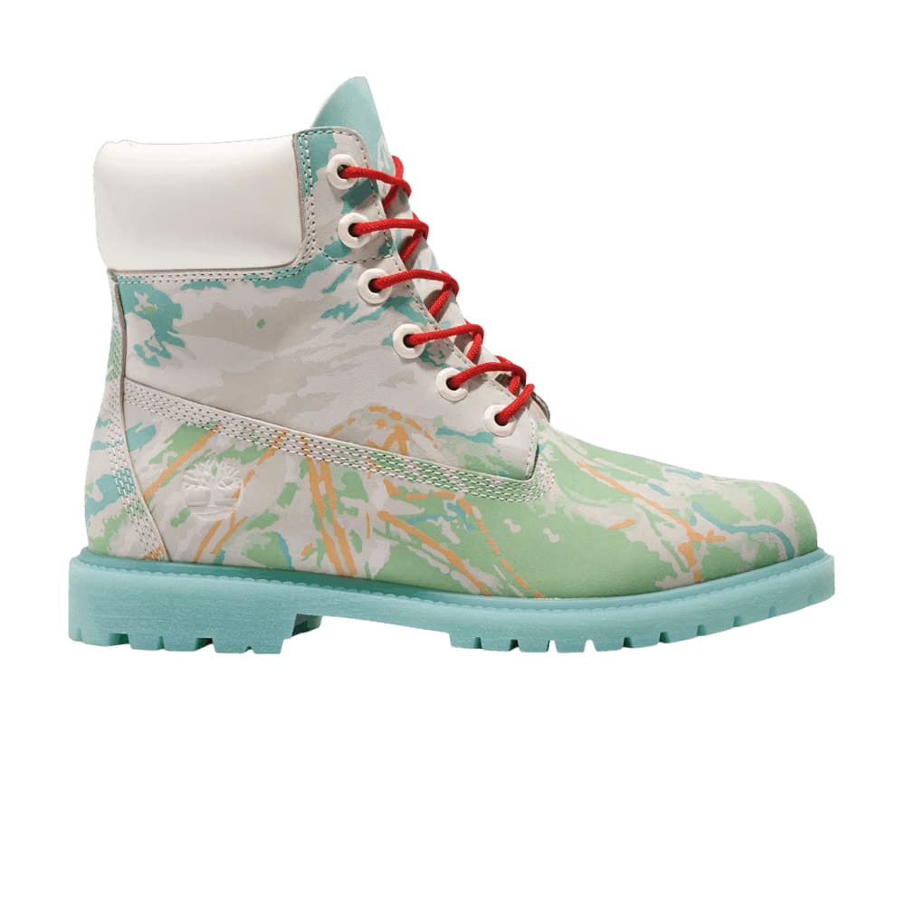 Timberland Wmns Ski School Heritage 6 Inch Boot 'Trail Maps - Blue Green Nubuck'