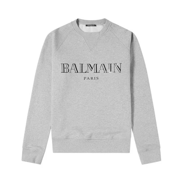 Balmain Logo Crewneck Sweatshirt Heather Grey