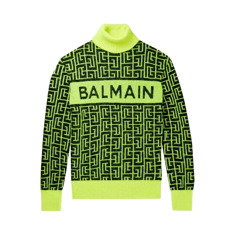 Balmain x Rossignol Intarsia Logo Knit Sweater Black