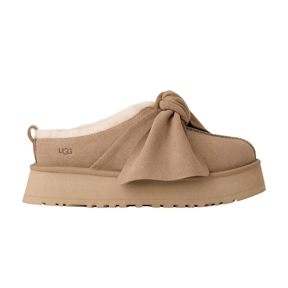 UGG Wmns Platform Slip-On Bow Slipper 'Sand'