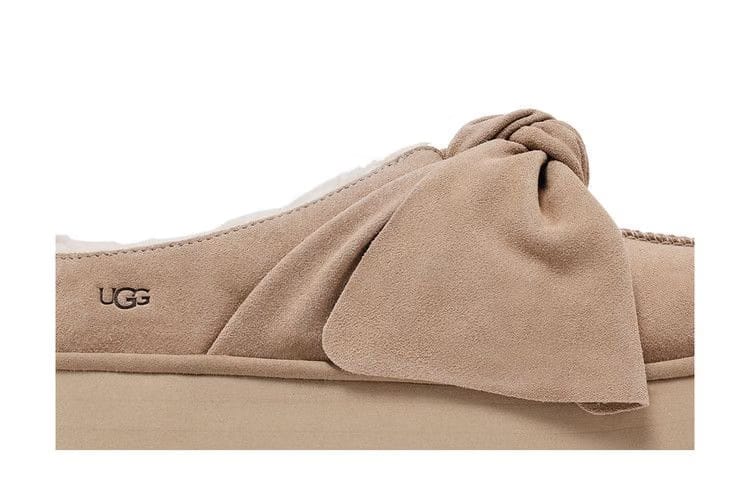 UGG Wmns Platform Slip-On Bow Slipper 'Sand'