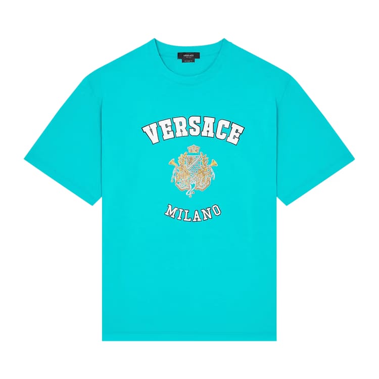 Versace Varsity Logo T-Shirt Turquoise