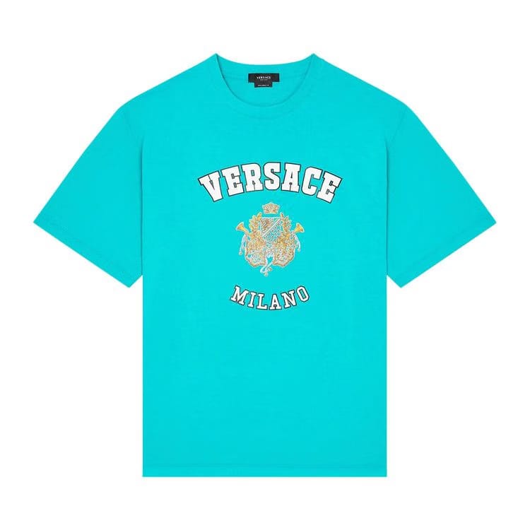 Versace Varsity Logo T-Shirt Turquoise