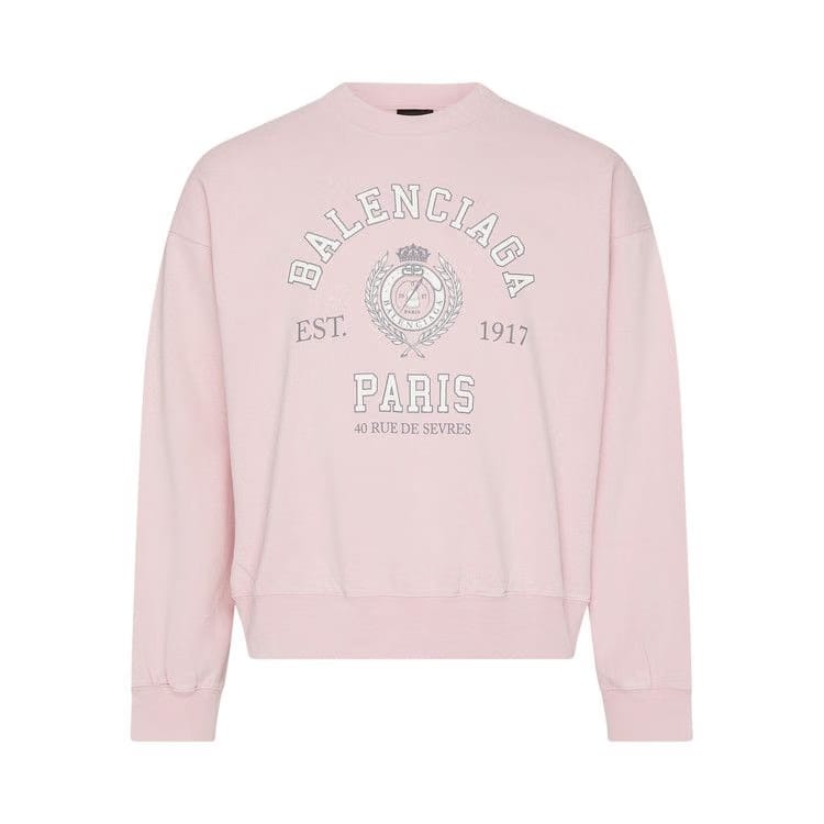 Balenciaga Regular Crewneck Sweater Faded Pink