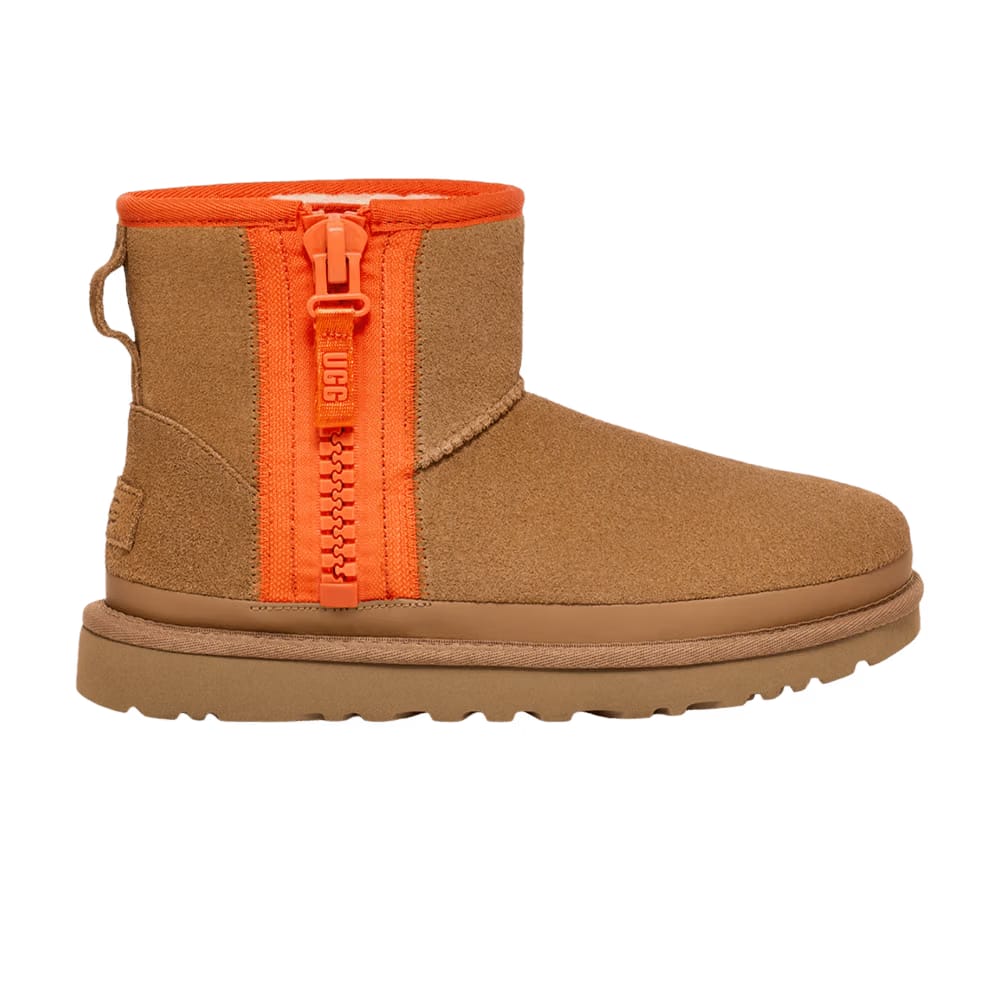 UGG Wmns Classic Mini Zipper Tape Logo 'Chestnut'