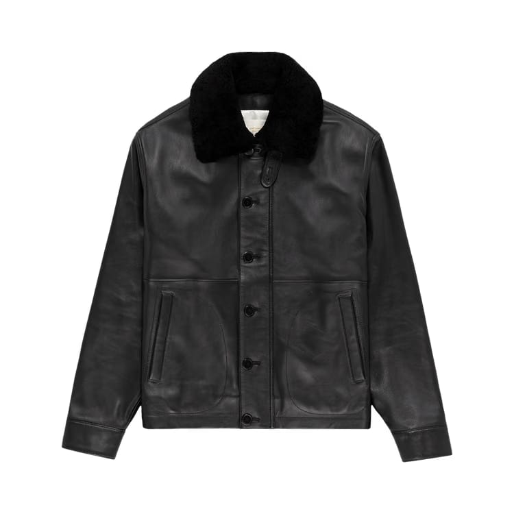 Aimé Leon Dore Leather N-1 Deck Jacket Jet Black