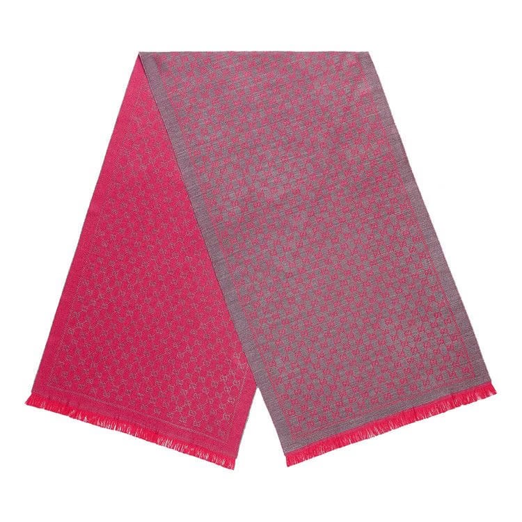 Gucci Wool GG Jacquard Scarf Pink