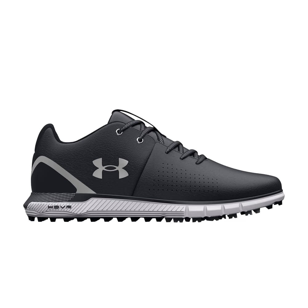 Under Armour HOVR Fade 2 Spikeless Golf 2E Wide Black Metallic Silver