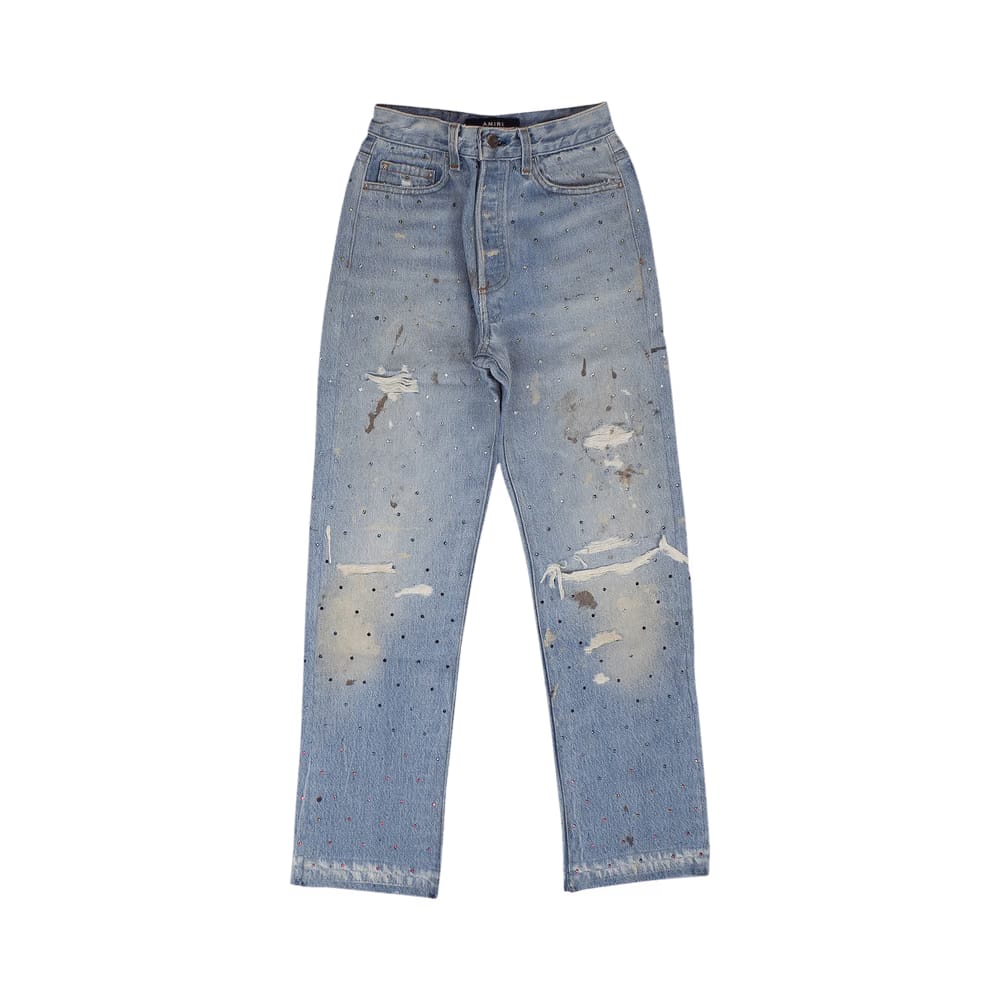 Amiri Gradient Crystal Recon Denim Jeans Blue