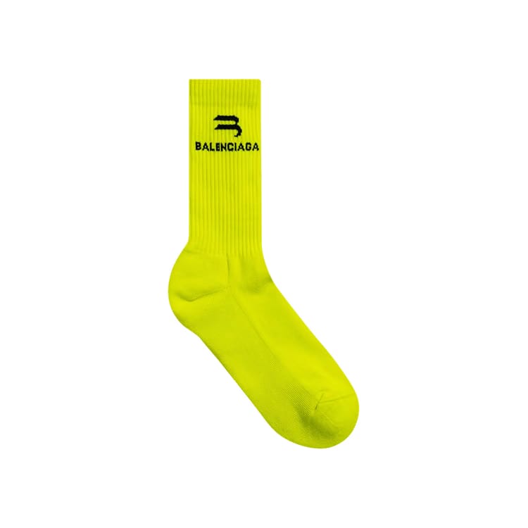 Balenciaga Sporty B Tennis Socks Lemon/Black