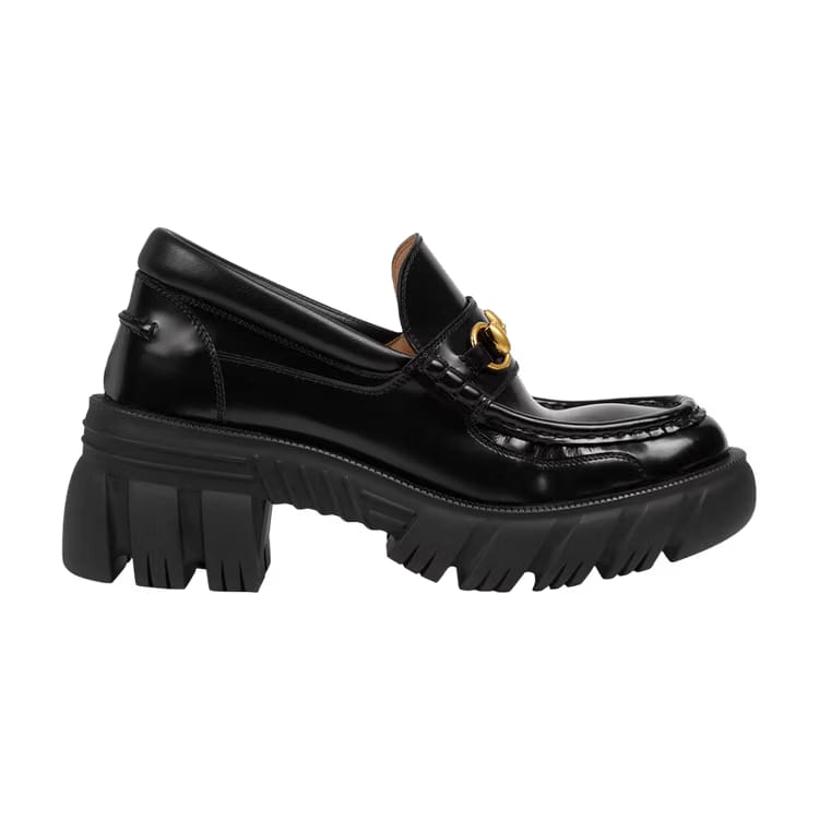 Gucci Wmns Horsebit Lug Sole Loafer 'Black'