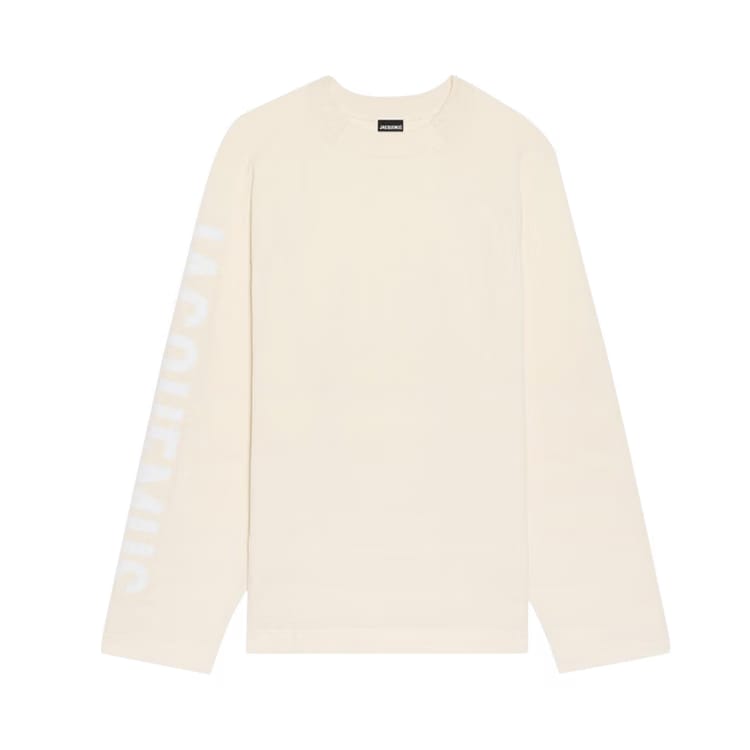 Jacquemus Typo Long-Sleeve T-Shirt Light Beige