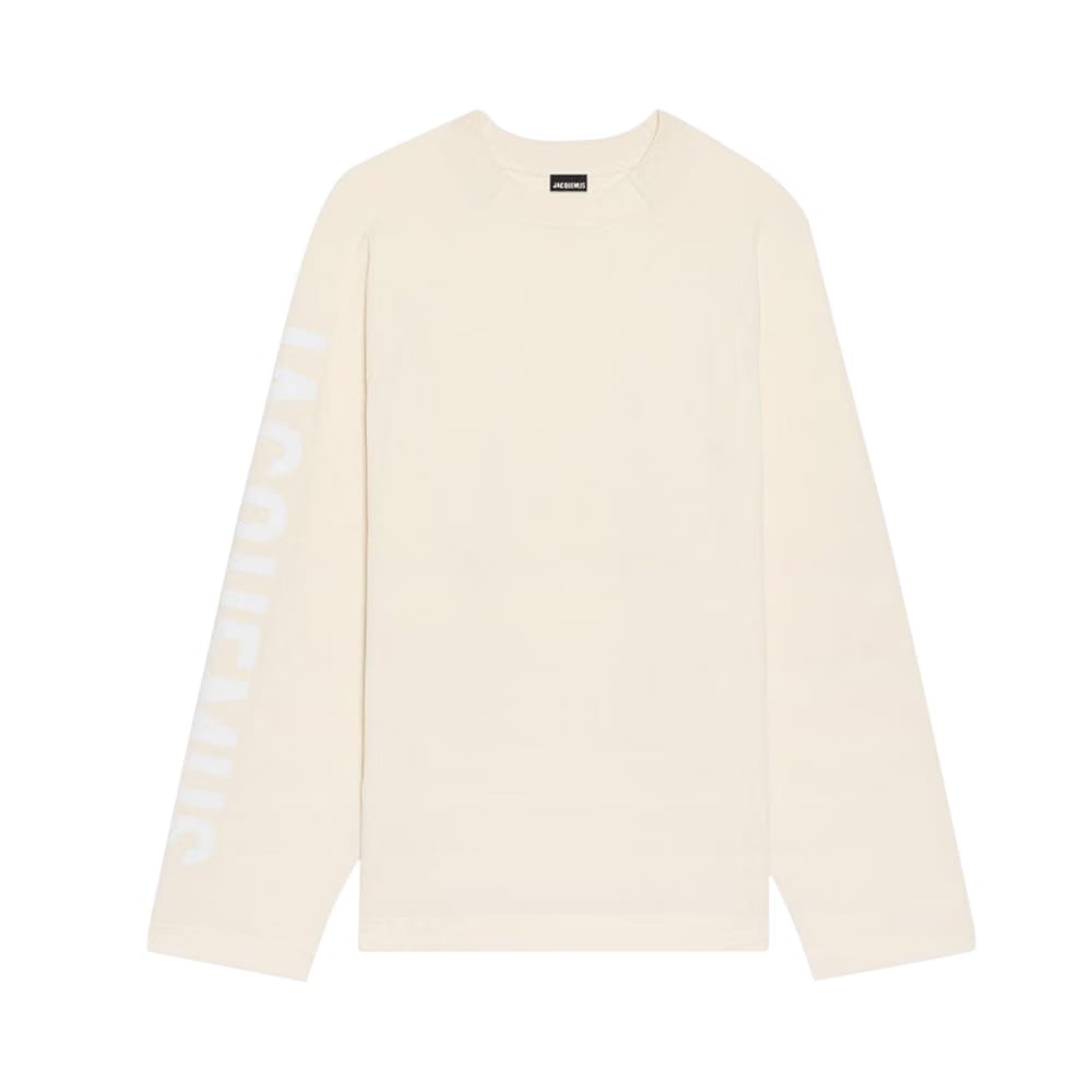 Jacquemus Typo Long-Sleeve T-Shirt Light Beige
