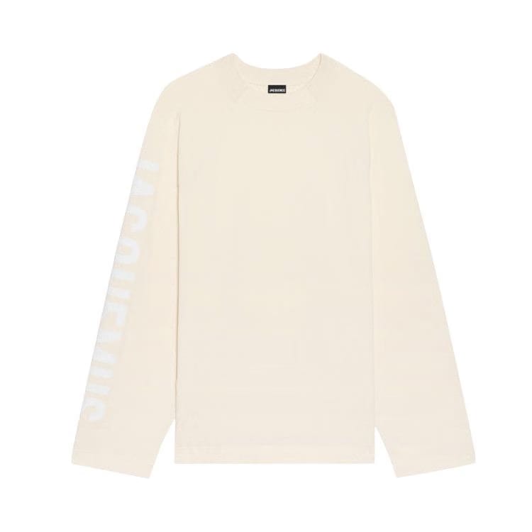 Jacquemus Typo Long-Sleeve T-Shirt Light Beige